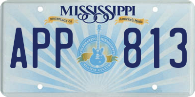 MS license plate APP813