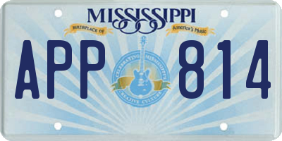 MS license plate APP814