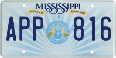 MS license plate APP816