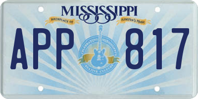 MS license plate APP817