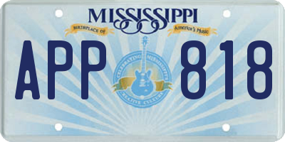 MS license plate APP818