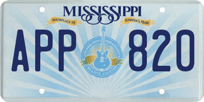 MS license plate APP820