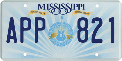 MS license plate APP821