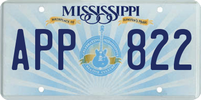 MS license plate APP822
