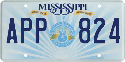 MS license plate APP824