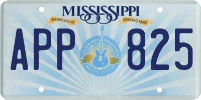 MS license plate APP825