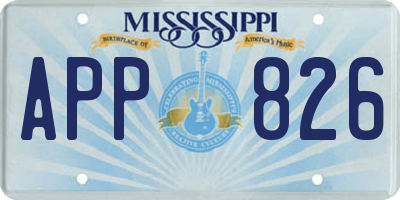 MS license plate APP826