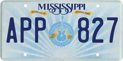MS license plate APP827