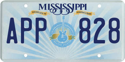 MS license plate APP828