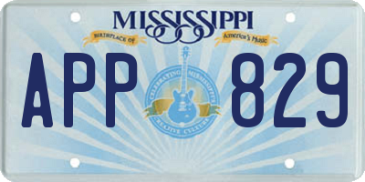 MS license plate APP829