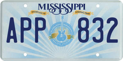 MS license plate APP832