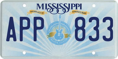 MS license plate APP833