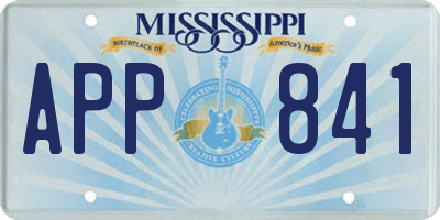 MS license plate APP841