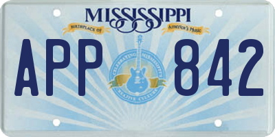 MS license plate APP842