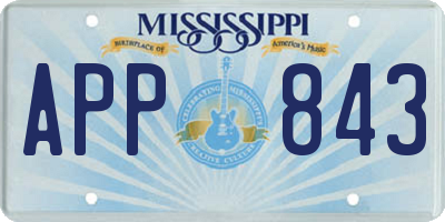 MS license plate APP843