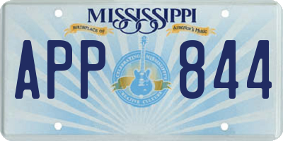 MS license plate APP844