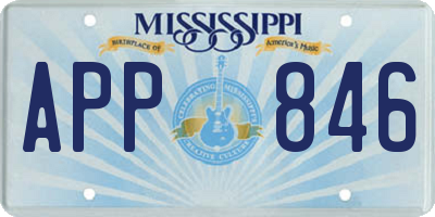MS license plate APP846