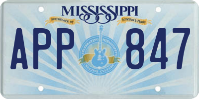 MS license plate APP847