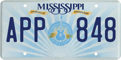 MS license plate APP848