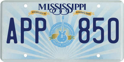 MS license plate APP850