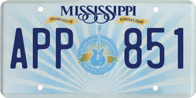 MS license plate APP851
