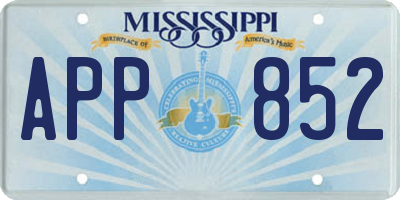 MS license plate APP852