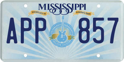 MS license plate APP857