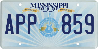 MS license plate APP859