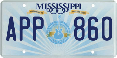 MS license plate APP860
