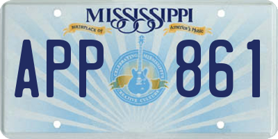 MS license plate APP861