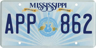 MS license plate APP862