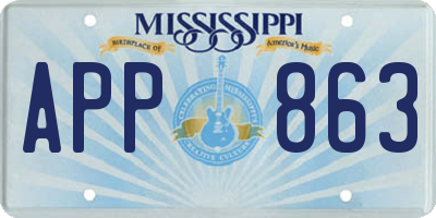 MS license plate APP863
