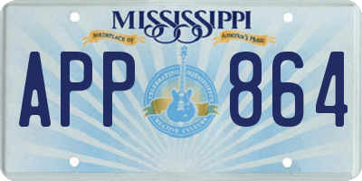 MS license plate APP864