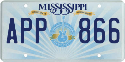 MS license plate APP866