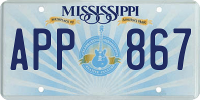 MS license plate APP867