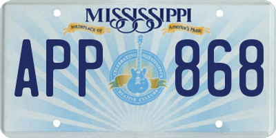 MS license plate APP868