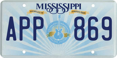 MS license plate APP869