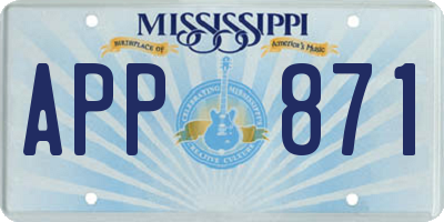 MS license plate APP871