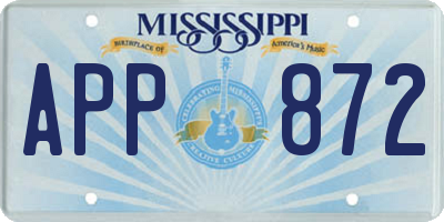 MS license plate APP872