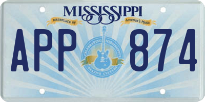MS license plate APP874