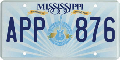 MS license plate APP876