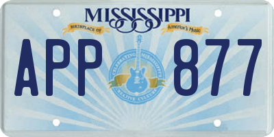 MS license plate APP877