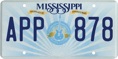 MS license plate APP878