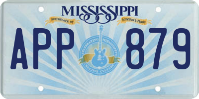 MS license plate APP879