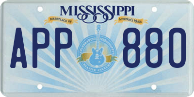MS license plate APP880