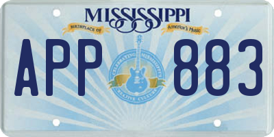 MS license plate APP883