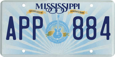 MS license plate APP884