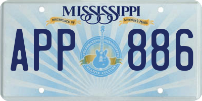 MS license plate APP886