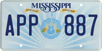 MS license plate APP887