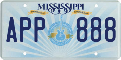 MS license plate APP888